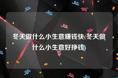 冬天做什么小生意赚钱快(冬天做什么小生意好挣钱)