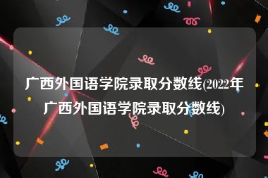 广西外国语学院录取分数线(2022年广西外国语学院录取分数线)