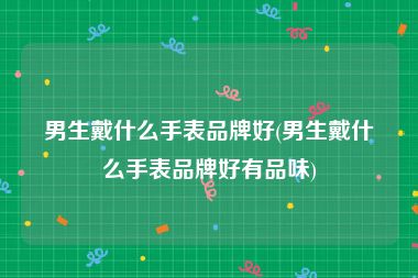 男生戴什么手表品牌好(男生戴什么手表品牌好有品味)