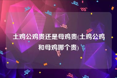 土鸡公鸡贵还是母鸡贵(土鸡公鸡和母鸡哪个贵)