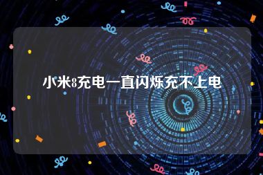 小米8充电一直闪烁充不上电