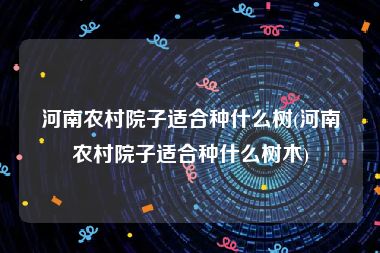 河南农村院子适合种什么树(河南农村院子适合种什么树木)
