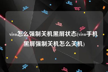 vivo怎么强制关机黑屏状态(vivo手机黑屏强制关机怎么关机)