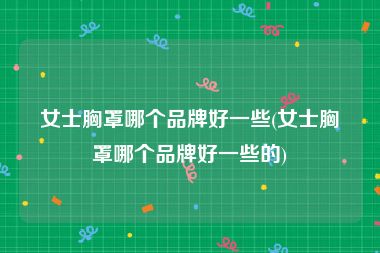 女士胸罩哪个品牌好一些(女士胸罩哪个品牌好一些的)