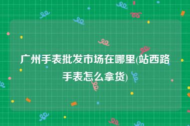 广州手表批发市场在哪里(站西路手表怎么拿货)