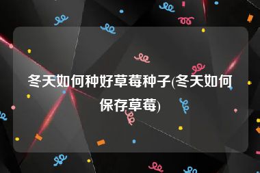 冬天如何种好草莓种子(冬天如何保存草莓)