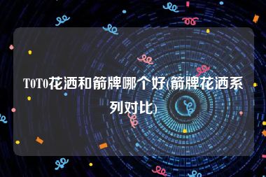 T0T0花洒和箭牌哪个好(箭牌花洒系列对比)