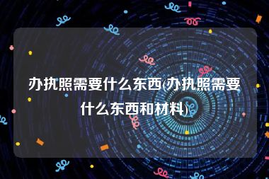 办执照需要什么东西(办执照需要什么东西和材料)
