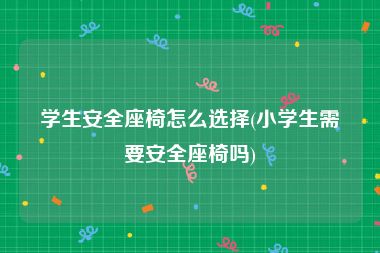 学生安全座椅怎么选择(小学生需要安全座椅吗)