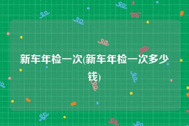 新车年检一次(新车年检一次多少钱)