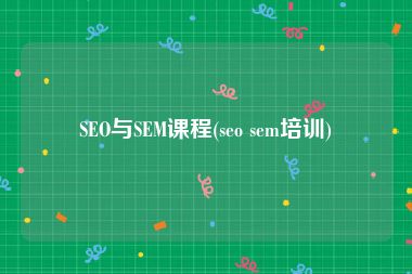 SEO与SEM课程(seo sem培训)