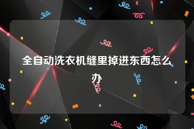 全自动洗衣机缝里掉进东西怎么办
