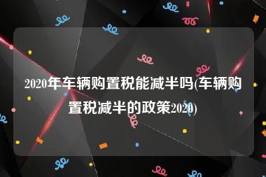 2020年车辆购置税能减半吗(车辆购置税减半的政策2020)