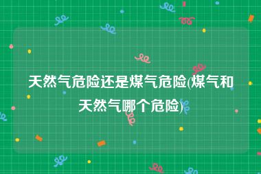 天然气危险还是煤气危险(煤气和天然气哪个危险)
