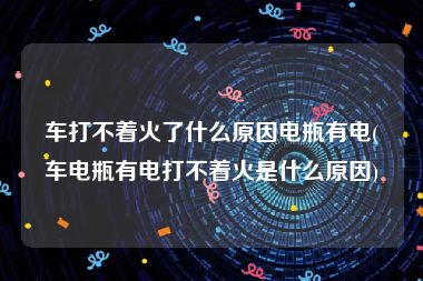 车打不着火了什么原因电瓶有电(车电瓶有电打不着火是什么原因)