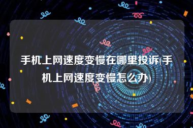 手机上网速度变慢在哪里投诉(手机上网速度变慢怎么办)