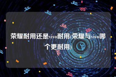 荣耀耐用还是vivo耐用(荣耀与vivo哪个更耐用)
