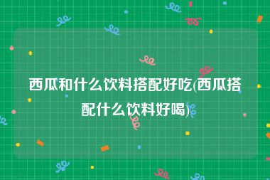 西瓜和什么饮料搭配好吃(西瓜搭配什么饮料好喝)
