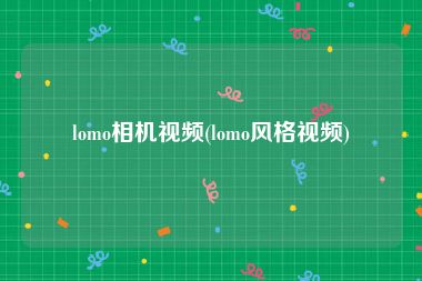 lomo相机视频(lomo风格视频)