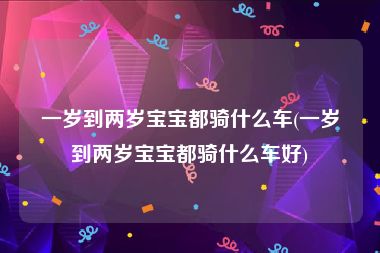 一岁到两岁宝宝都骑什么车(一岁到两岁宝宝都骑什么车好)