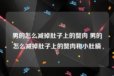 男的怎么减掉肚子上的赘肉 男的怎么减掉肚子上的赘肉和小肚腩