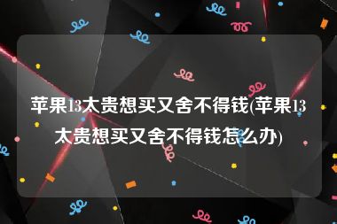 苹果13太贵想买又舍不得钱(苹果13太贵想买又舍不得钱怎么办)