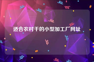 适合农村干的小型加工厂网址