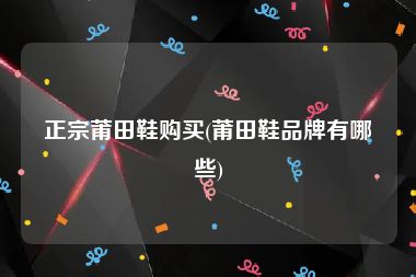 正宗莆田鞋购买(莆田鞋品牌有哪些)