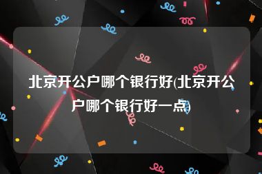 北京开公户哪个银行好(北京开公户哪个银行好一点)