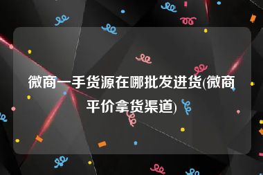微商一手货源在哪批发进货(微商平价拿货渠道)