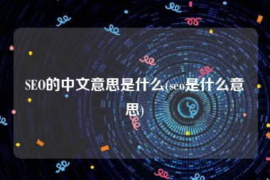 SEO的中文意思是什么(seo是什么意思)