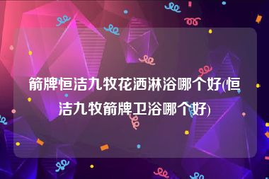 箭牌恒洁九牧花洒淋浴哪个好(恒洁九牧箭牌卫浴哪个好)