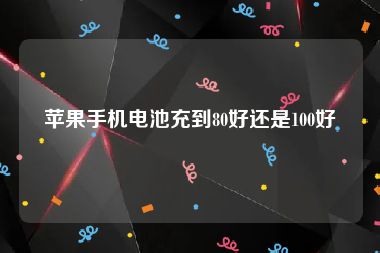 苹果手机电池充到80好还是100好