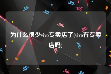 为什么很少vivo专卖店了(vivo有专卖店吗)