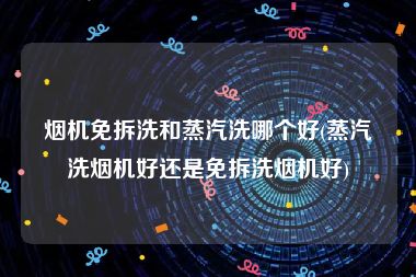烟机免拆洗和蒸汽洗哪个好(蒸汽洗烟机好还是免拆洗烟机好)