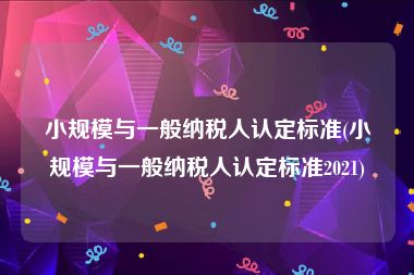 小规模与一般纳税人认定标准(小规模与一般纳税人认定标准2021)