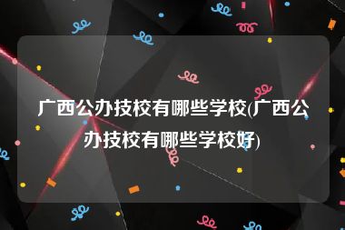广西公办技校有哪些学校(广西公办技校有哪些学校好)