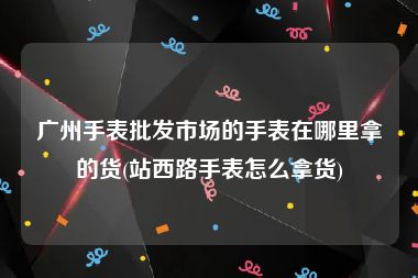 广州手表批发市场的手表在哪里拿的货(站西路手表怎么拿货)