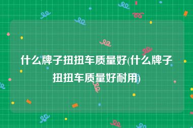 什么牌子扭扭车质量好(什么牌子扭扭车质量好耐用)