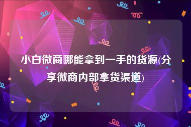 小白微商哪能拿到一手的货源(分享微商内部拿货渠道)