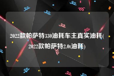 2022款帕萨特330油耗车主真实油耗(2022款帕萨特2.0t油耗)