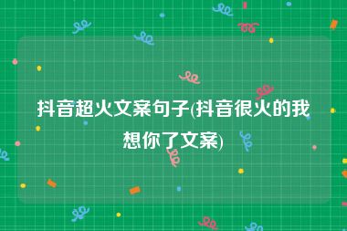 抖音超火文案句子(抖音很火的我想你了文案)