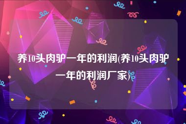 养10头肉驴一年的利润(养10头肉驴一年的利润厂家)
