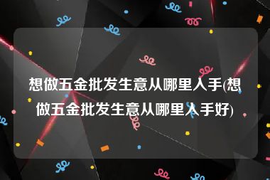 想做五金批发生意从哪里入手(想做五金批发生意从哪里入手好)