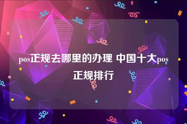 pos正规去哪里的办理 中国十大pos正规排行