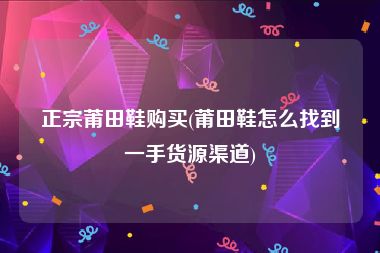正宗莆田鞋购买(莆田鞋怎么找到一手货源渠道)