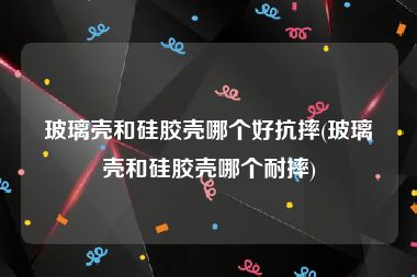 玻璃壳和硅胶壳哪个好抗摔(玻璃壳和硅胶壳哪个耐摔)