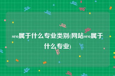 seo属于什么专业类别(网站seo属于什么专业)