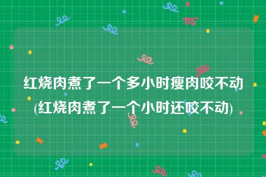 红烧肉煮了一个多小时瘦肉咬不动(红烧肉煮了一个小时还咬不动)
