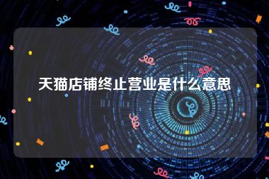 天猫店铺终止营业是什么意思